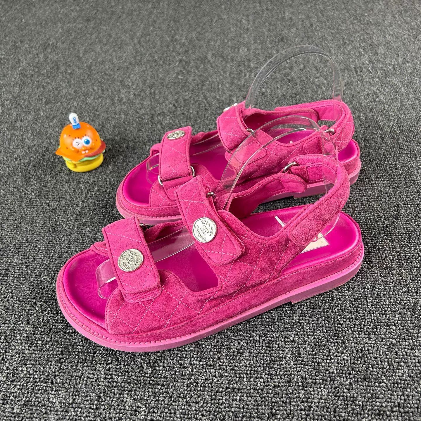 Chanel Chanel Women's Pink CC Logo Sandals Size 38 Size US 7.5 / IT 37.5 - 1 Thumbnail