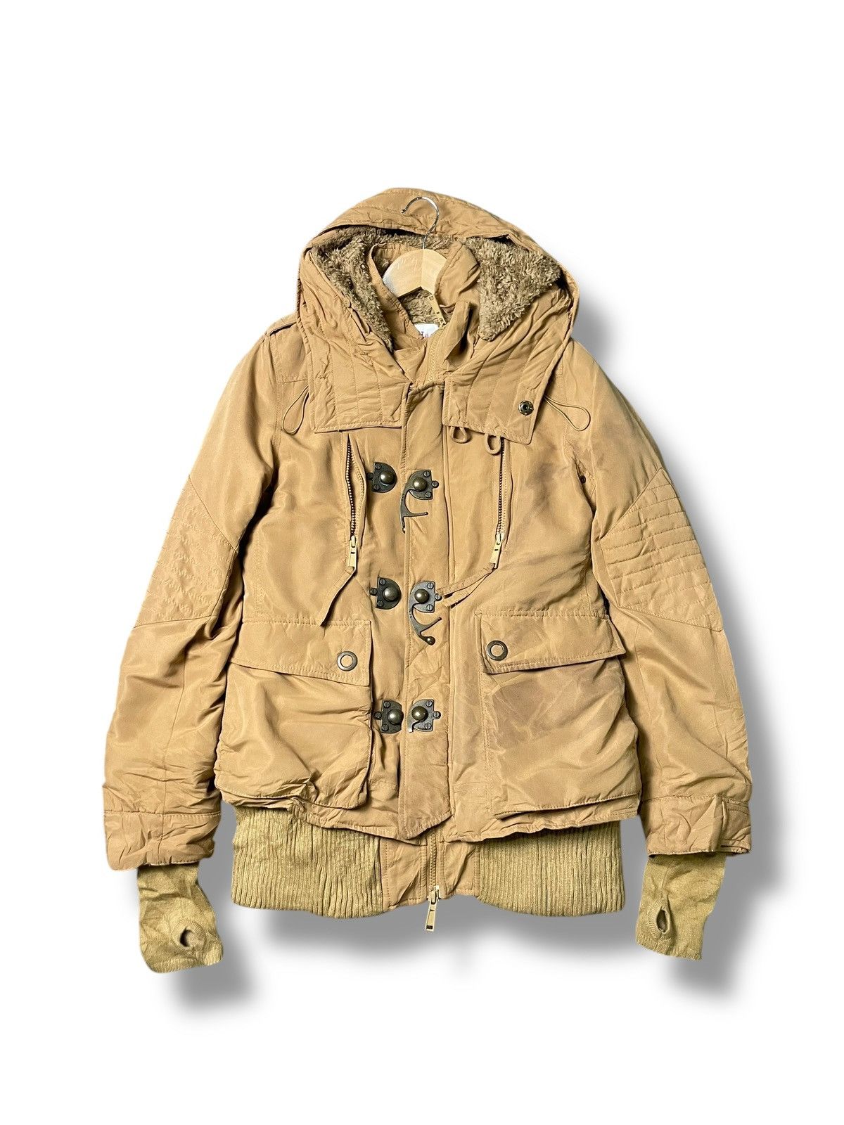 If Six Was Nine × Japanese Brand × Le Grande Bleu (L.G.B.) SLY Military Amelia Brand Fur Jacket (64) Size US XXS / EU 40 - 1 Thumbnail