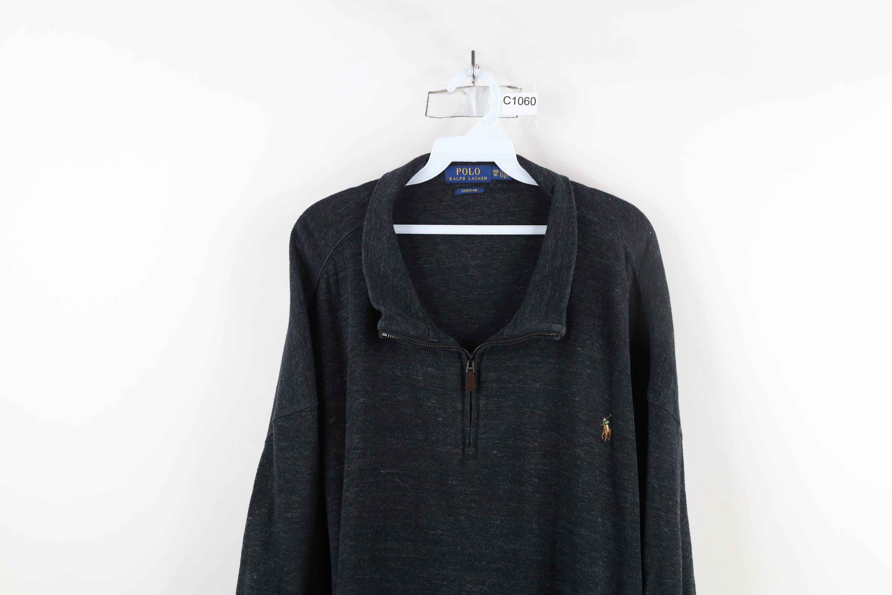 Ralph Lauren × Vintage Vintage Ralph Lauren Estate Rib Ribbed Knit Half Zip Sweater Size US XXL / EU 58 / 5 - 2 Thumbnail