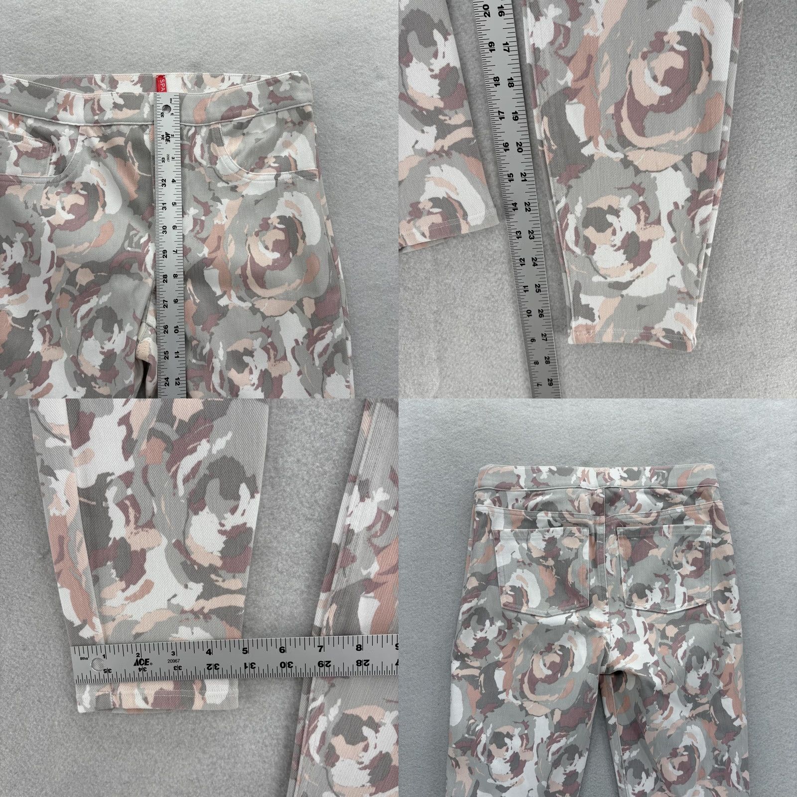 Spanx Spanx Jean-ish Ankle Leggings Womens M Medium Gray Floral Knit Denim Skinny Ankle Size 32" / US 10 / IT 46 - 8 Thumbnail