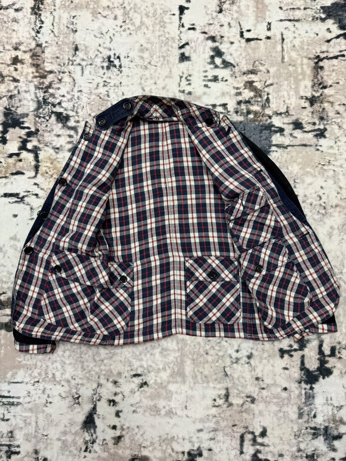 Japanese Brand Tomorrowland Riversible Plaid Denim Button Up Jacket Size US XS / EU 42 / 0 - 11 Thumbnail