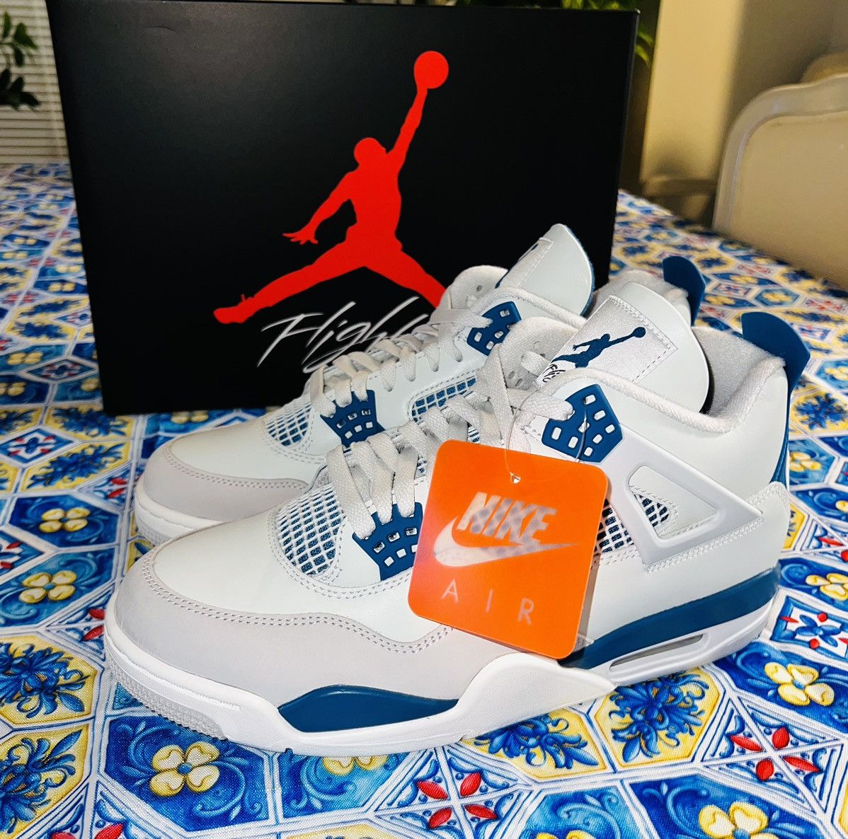Jordan Brand × Nike NIKE AIR JORDAN 4 (Military Blue) Size US 10.5 / EU 43-44 - 1 Thumbnail