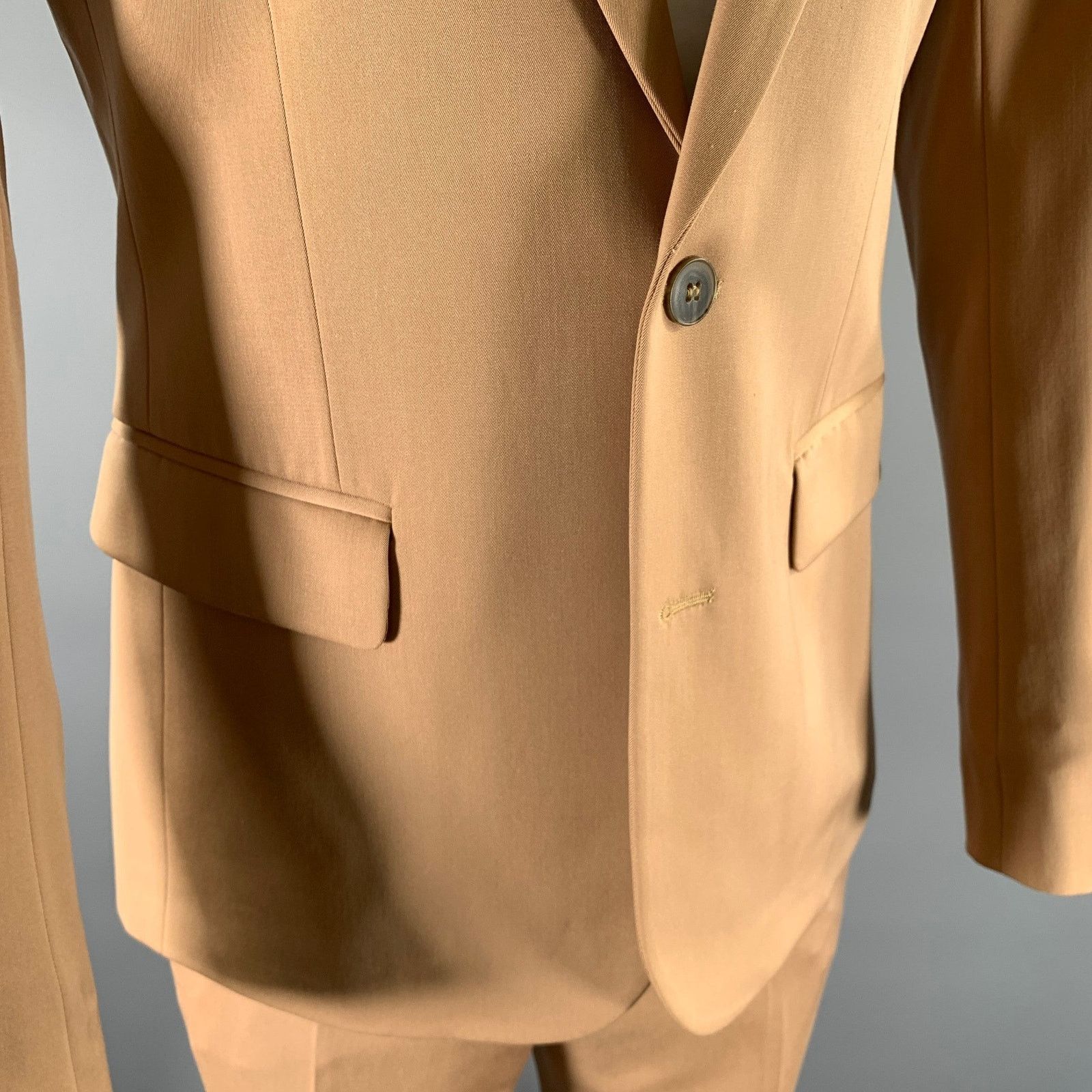 H&M H & M MARGIELA Size 40 Camel Wool Notch Lapel Suit Size 40R - 4 Thumbnail