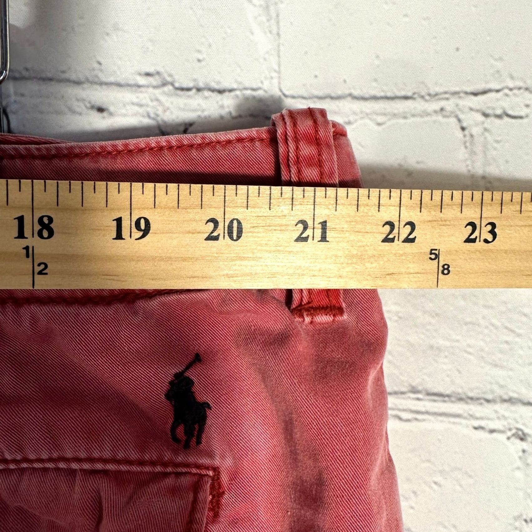 Polo Ralph Lauren Polo Ralph Lauren Shorts Mens 42 Chino Red Cotton Twill Flat Front Classic Casual Zip Pocket Polo Embroidered Logo Sun-washed Vintage Aesthetic Size US XL / EU 56 / 4 - 6 Thumbnail
