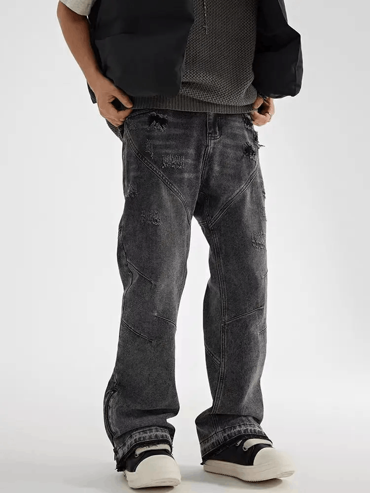 Japanese Brand × Jean Vintage high street washed loose ripped jeans Size US 36 / EU 52 - 1 Thumbnail