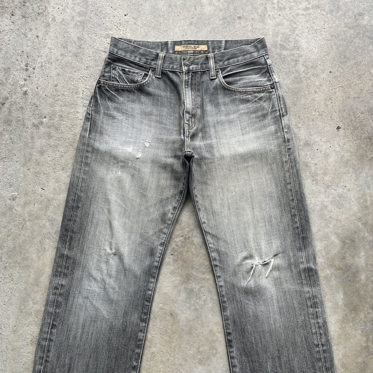 Japanese Brand × Jean × Vintage Vintage Japan Distressed Black Faded Jeans Pants Denim W30 Size US 30 / EU 46 - 3 Thumbnail