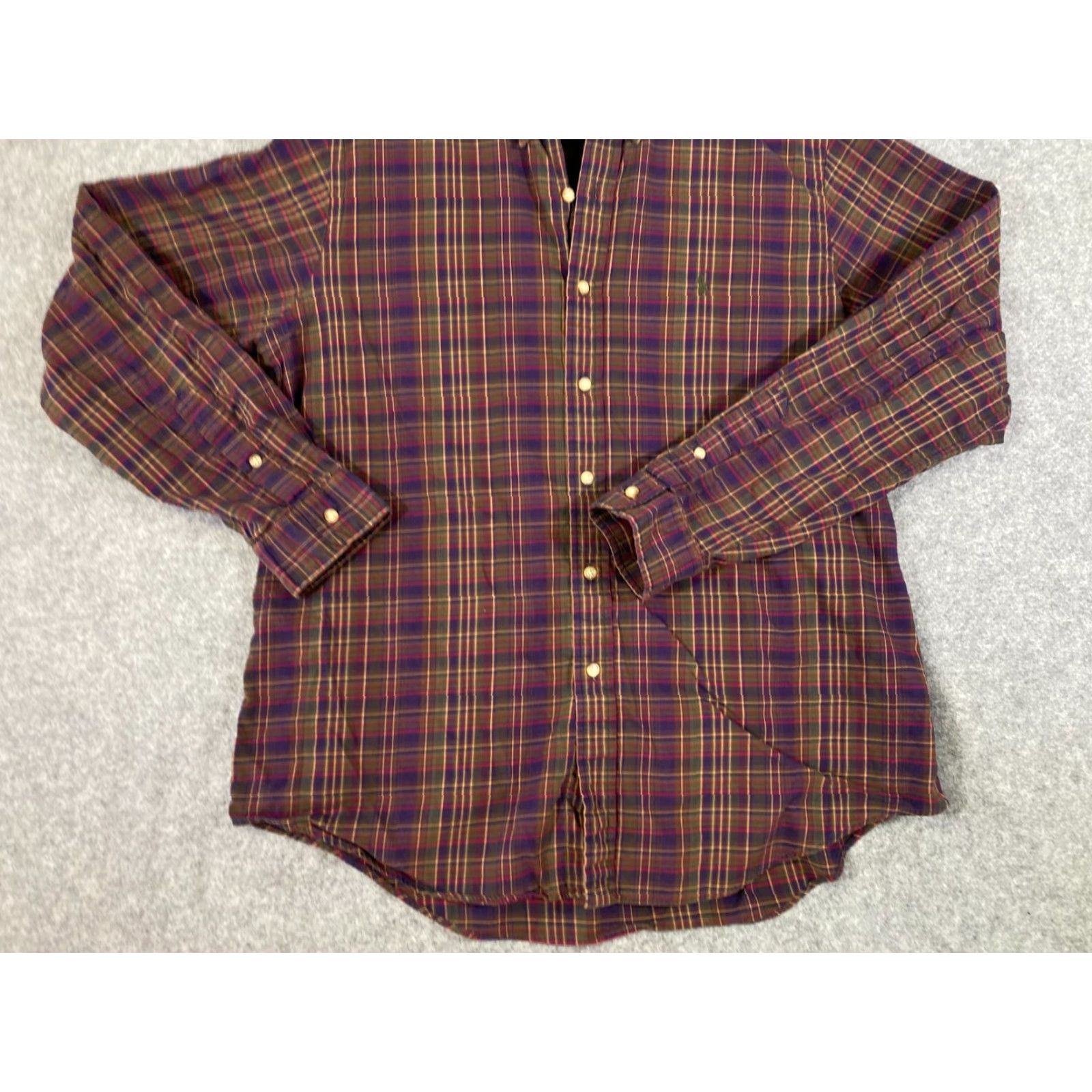 Ralph Lauren Ralph Lauren Button Down Shirt Mens XL Purple Green Plaid Long Sleeve Outdoor Shirt Size US XL / EU 56 / 4 - 4 Thumbnail