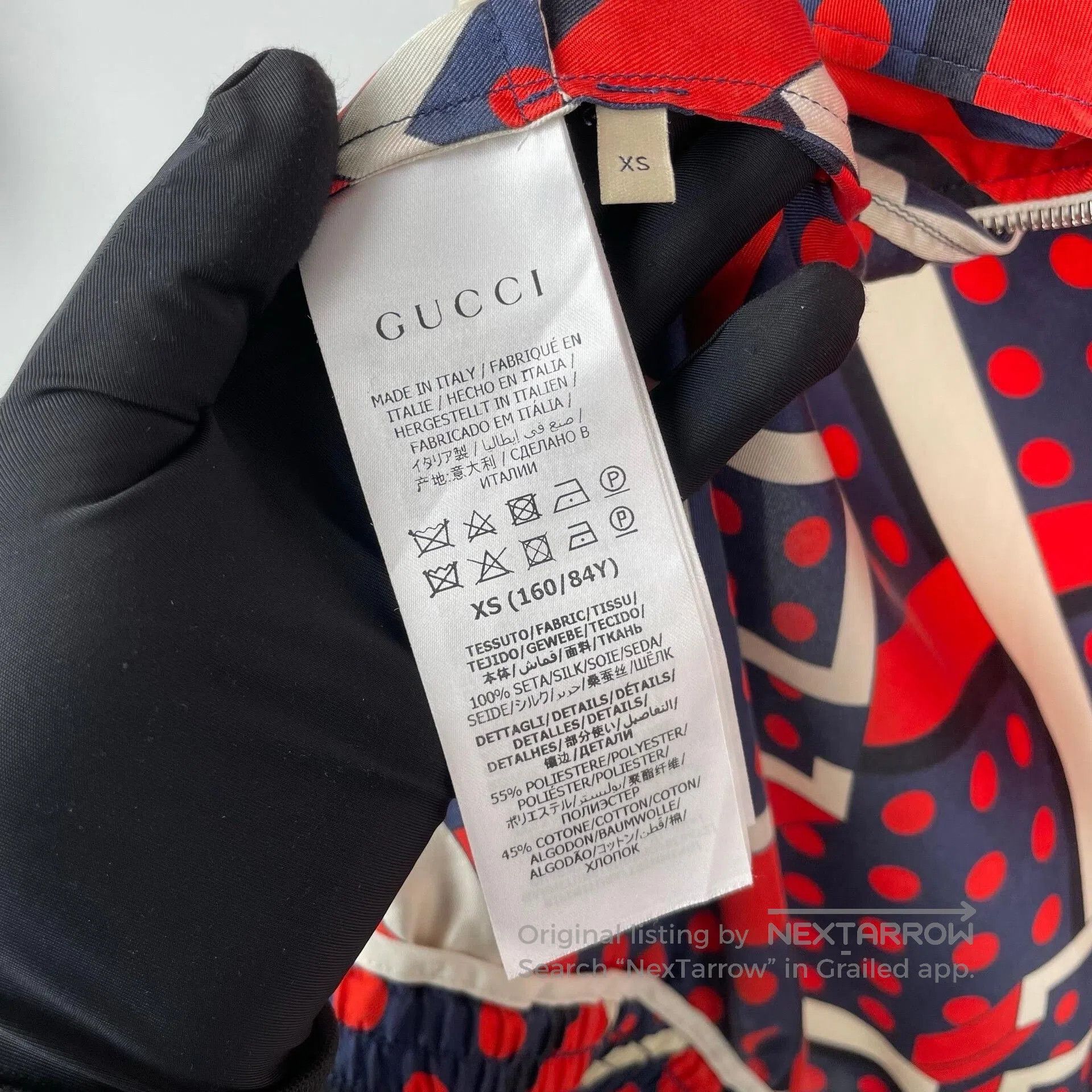 Gucci Gucci Silk Jacket XS Red Blue Dots. Size XS / US 0-2 / IT 36-38 - 5 Thumbnail