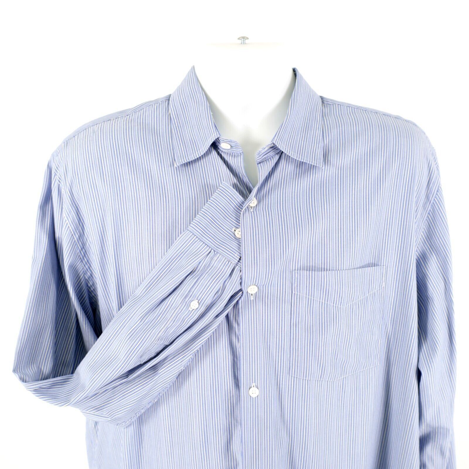 Banana Republic DAMAGED Banana Republic Blue Striped Large Pocket Button Fro Size US L / EU 52-54 / 3 - 1 Thumbnail
