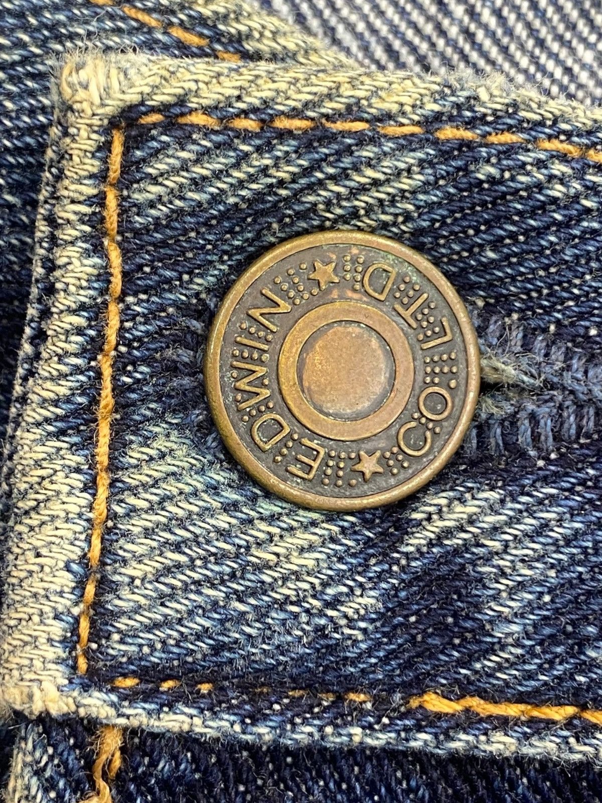 Edwin Edwin Whiskers Dark Blue Wash Style Loose Jeans Size US 42 / EU 58 - 10 Thumbnail