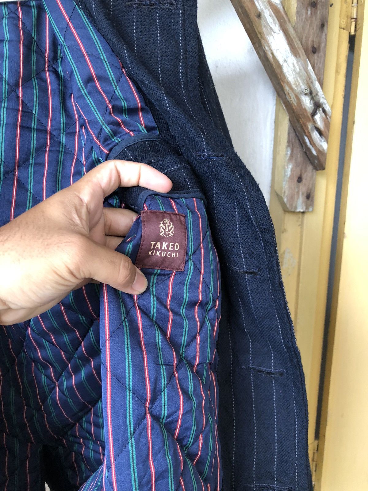 Schott Rare❗️Schott x Takeo Kikuchi Wool Stripe Pea Coat Size US S / EU 44-46 / 1 - 11 Thumbnail