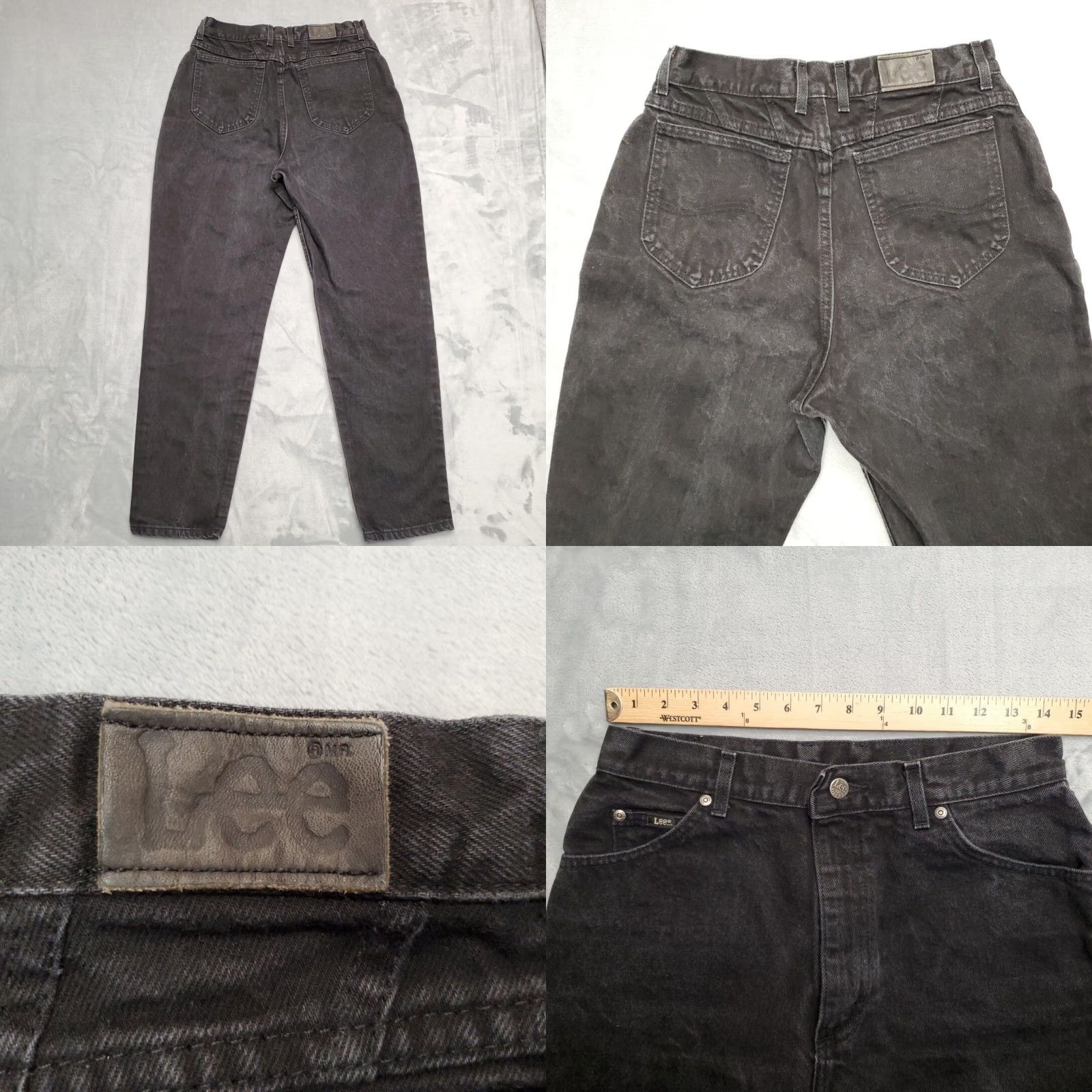 Lee VTG Lee Jeans Womens 14 Black Denim High Rise Tapered 28x29 Y2K Made in USA Jeans Mens? Size 36" / US 14 / IT 50 - 8 Thumbnail