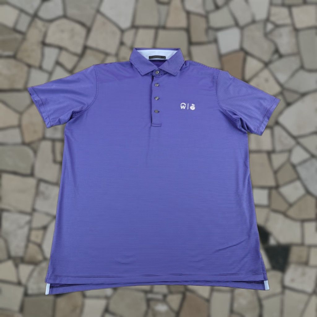 Vintage Greyson Polo Shirt Mens Large Blue Stripes Golf Performance Flex Short Sleeve Size US L / EU 52-54 / 3 - 1 Thumbnail