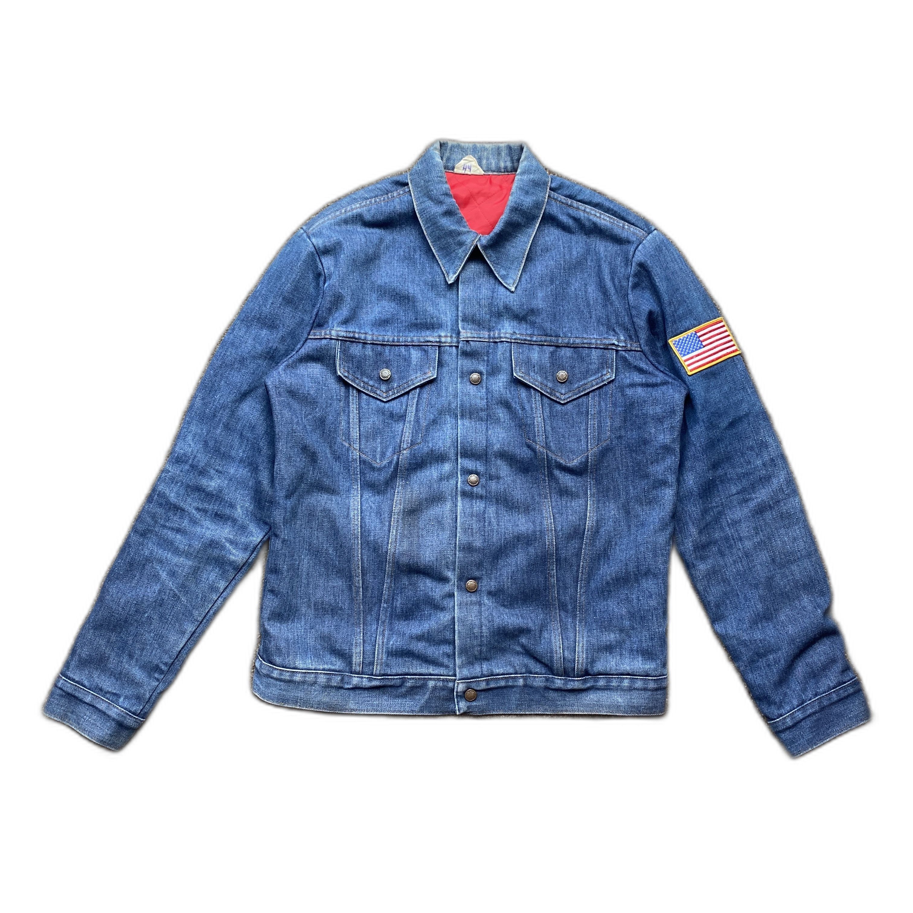 Vintage Vintage 70s Patched Denim Trucker Jacket Quilted Lined Size US L / EU 52-54 / 3 - 3 Thumbnail