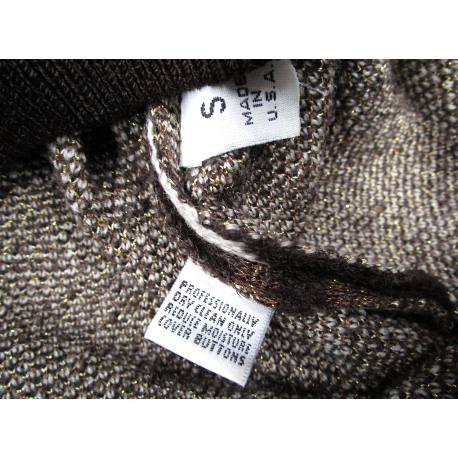 Vintage VINTAGE St John Collection Marie Gray Sweater Women Small Brown AOP Tiger 90s Size S / US 4 / IT 40 - 5 Thumbnail