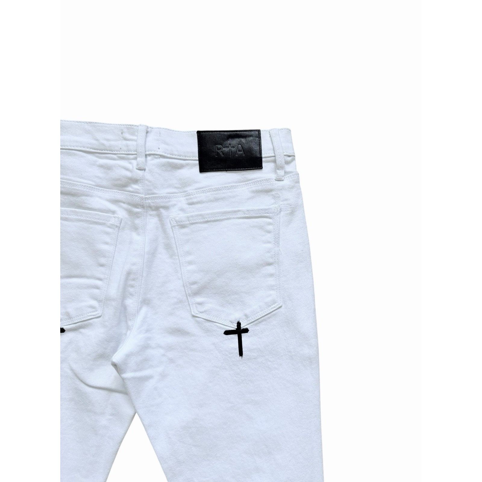 Rta RtA Mens Bryant Distresse Skinny Jeans White Size 30/32 Size US 30 / EU 46 - 6 Thumbnail