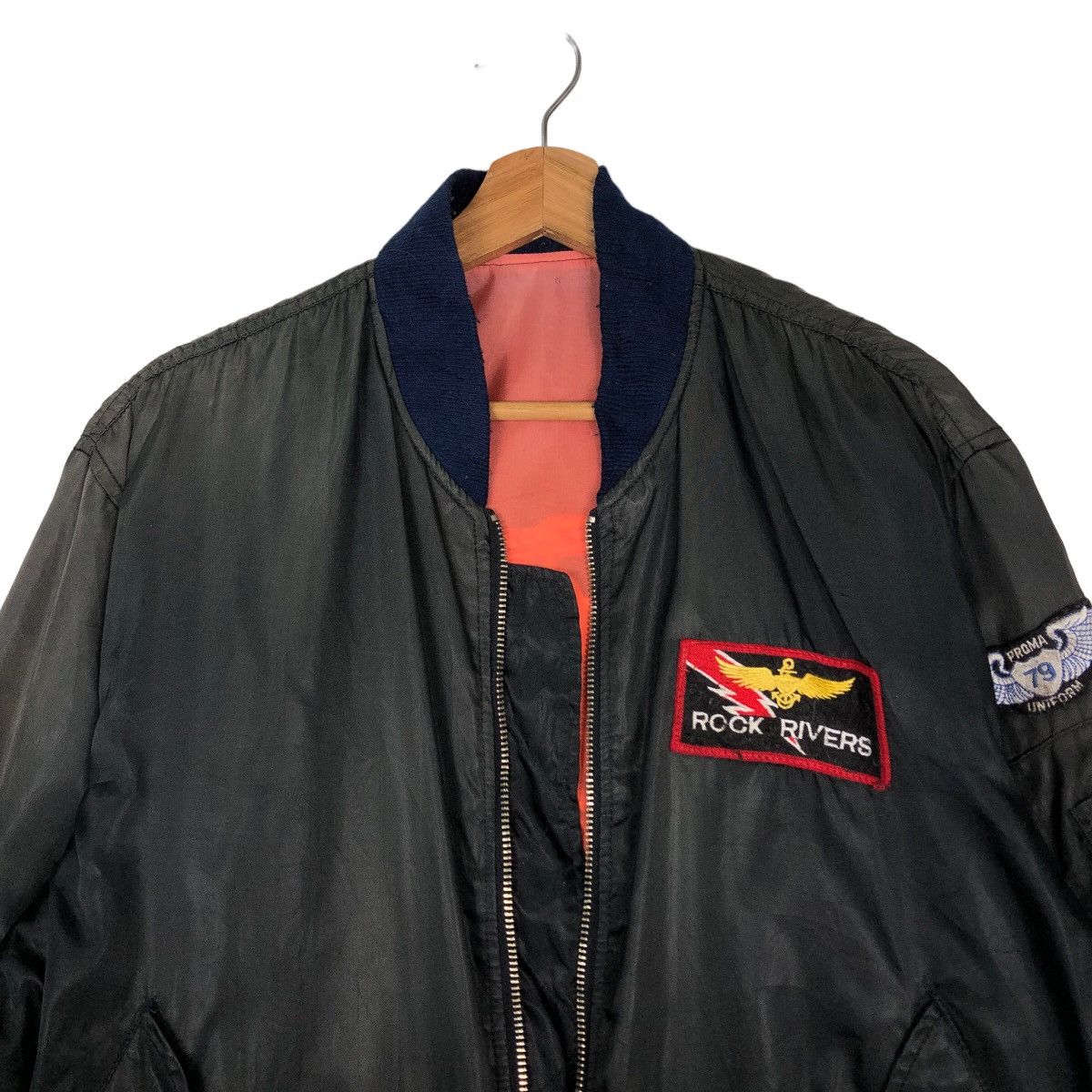 Japanese Brand 🔥90’s Vtg Riot Riot Bomber Jacket USN Big Logo Military Size US M / EU 48-50 / 2 - 3 Thumbnail