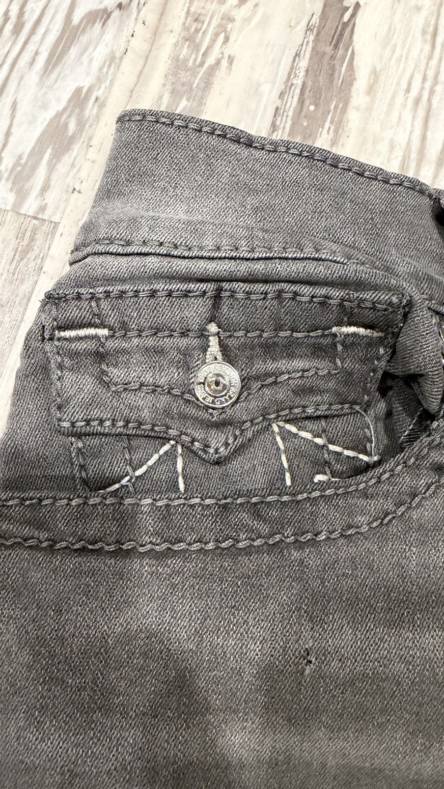 True Religion True Religion Grey Ricky Straight Jeans Size US 34 / EU 50 - 5 Thumbnail