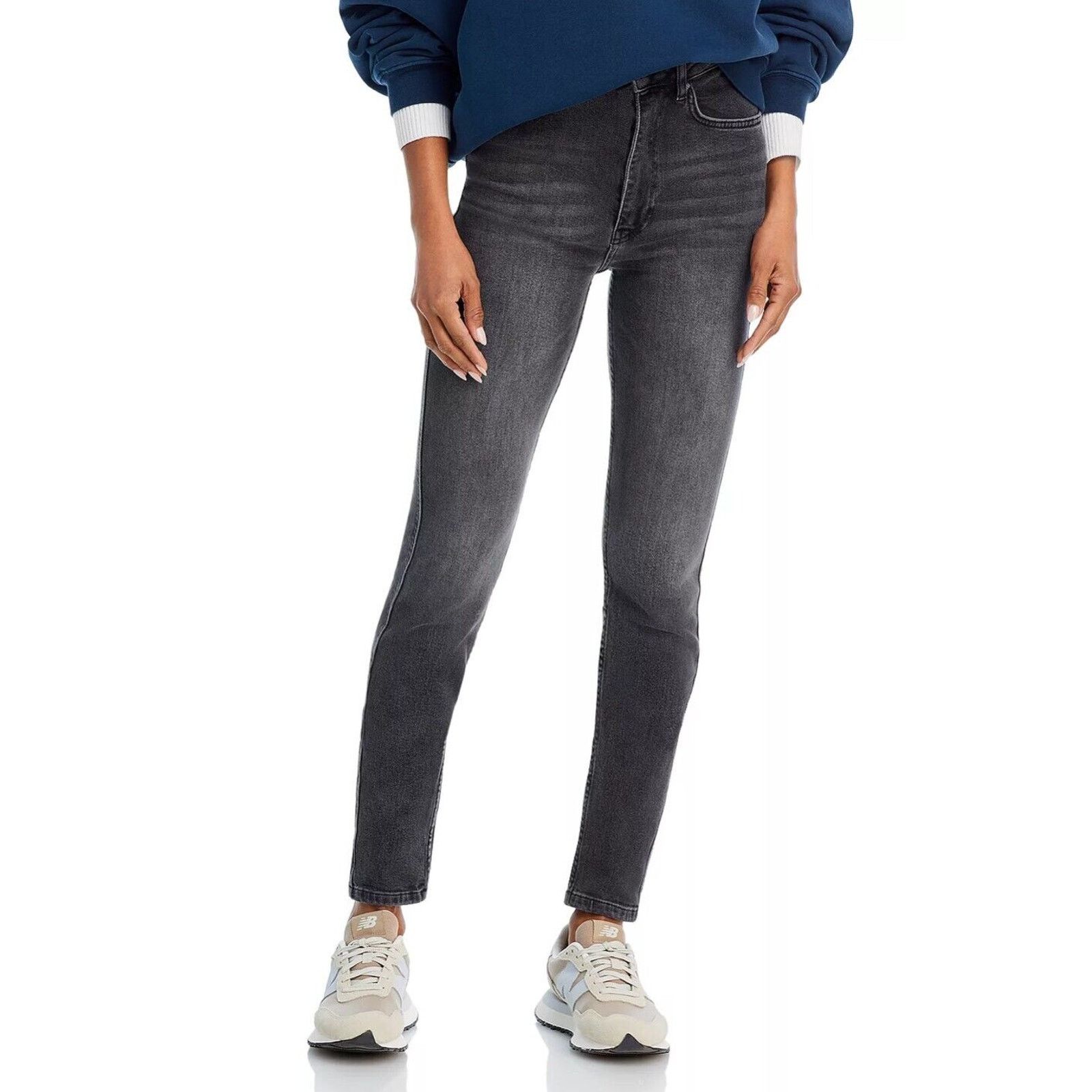 Anine Bing Dark Gray High Waist Skinny Denim Jean 26
