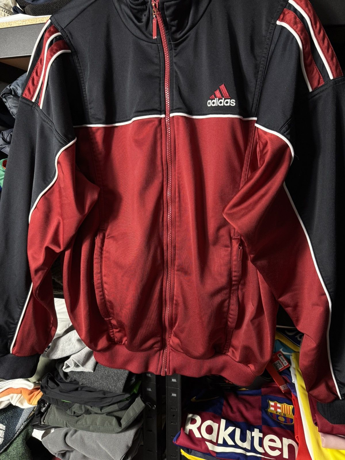 Adidas Vintage Adidas Track Jacket Red Black Zip Y2K Retro Sport Size US M / EU 48-50 / 2 - 4 Thumbnail