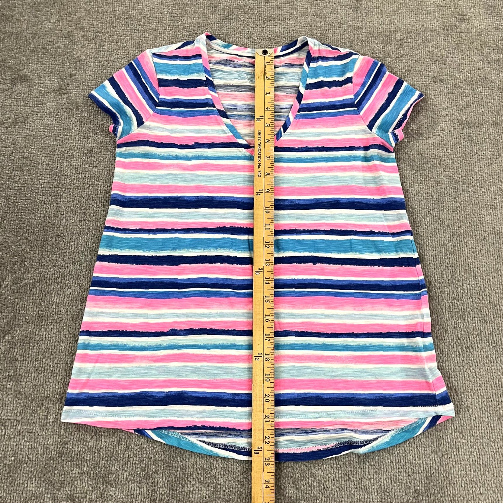 Lilly Pulitzer Lilly Pulitzer Top Womens 2XS Etta V Neck Shirt Multicolor Striped Preppy Shirt Womens 2XS V-Neck Striped Multicolor Lilly Pulitzer Size XXS / US 00 / IT 34 - 3 Thumbnail