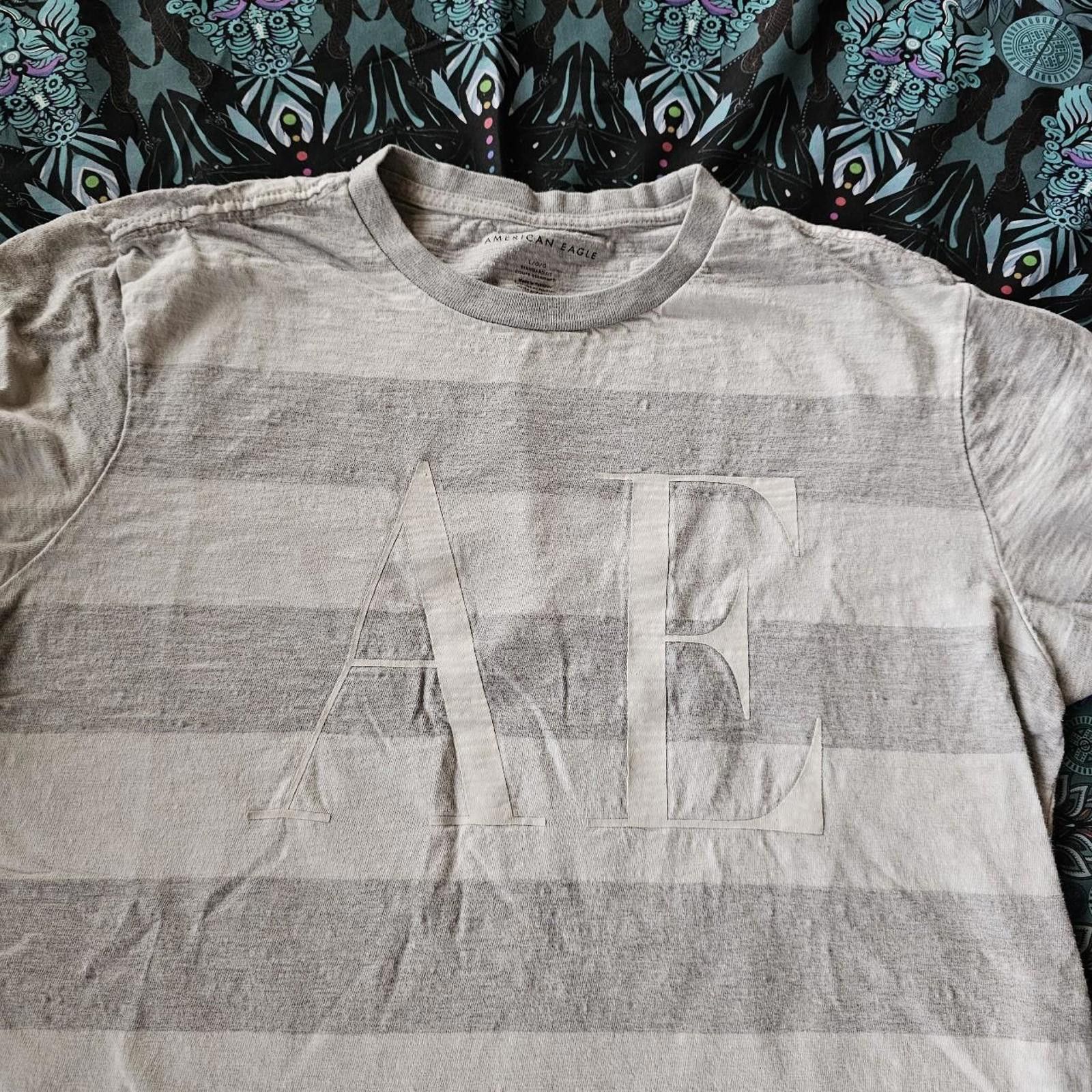 American Eagle Outfitters American Eagle Outfitters Men's Grey and White Tshirt Size US L / EU 52-54 / 3 - 3 Thumbnail