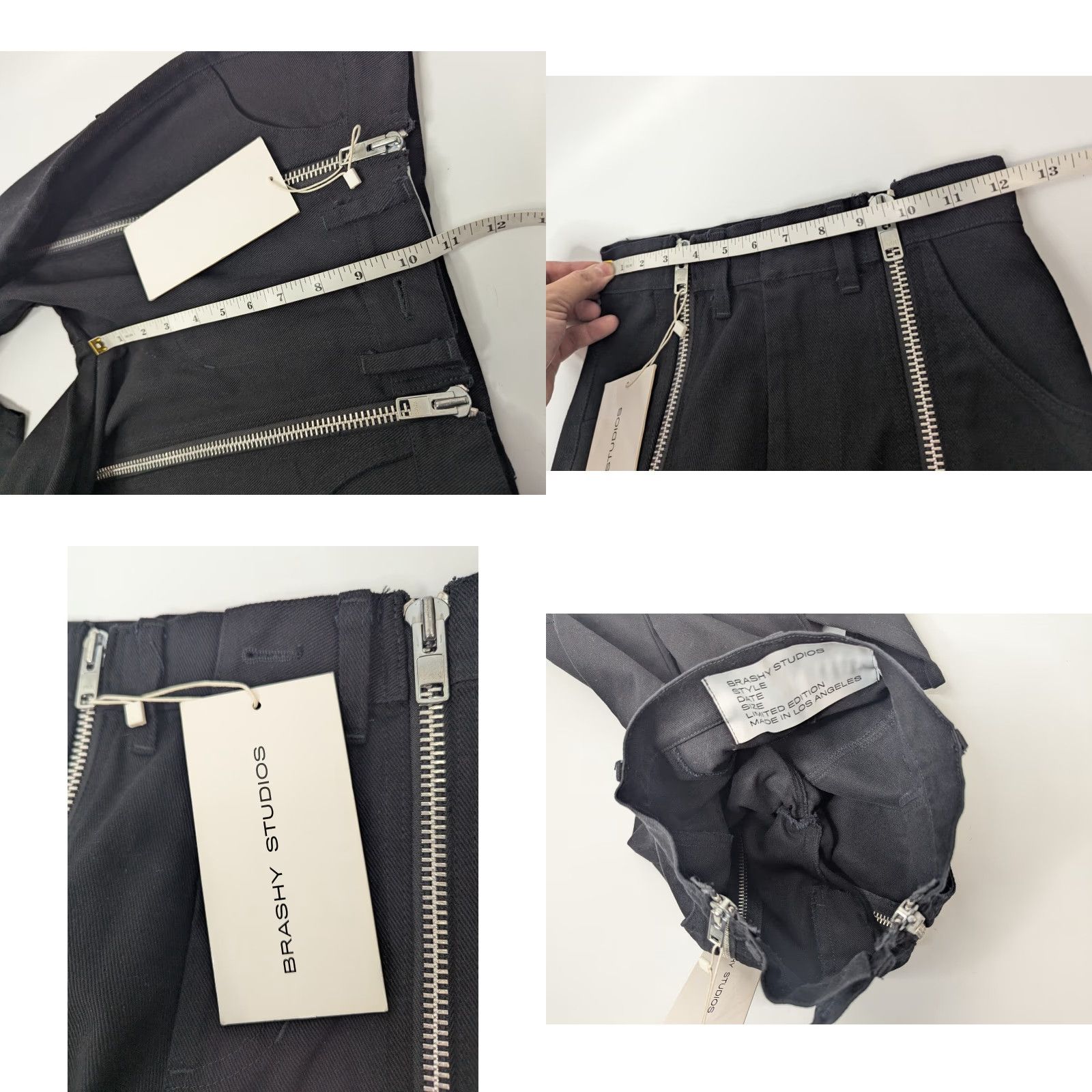 Vintage Brashy Studios Full Leg Zip Pants XS Black Women Pants Limited Edition Read (Brand: Brashy Studios) Size 26" / US 2 / IT 38 - 8 Thumbnail