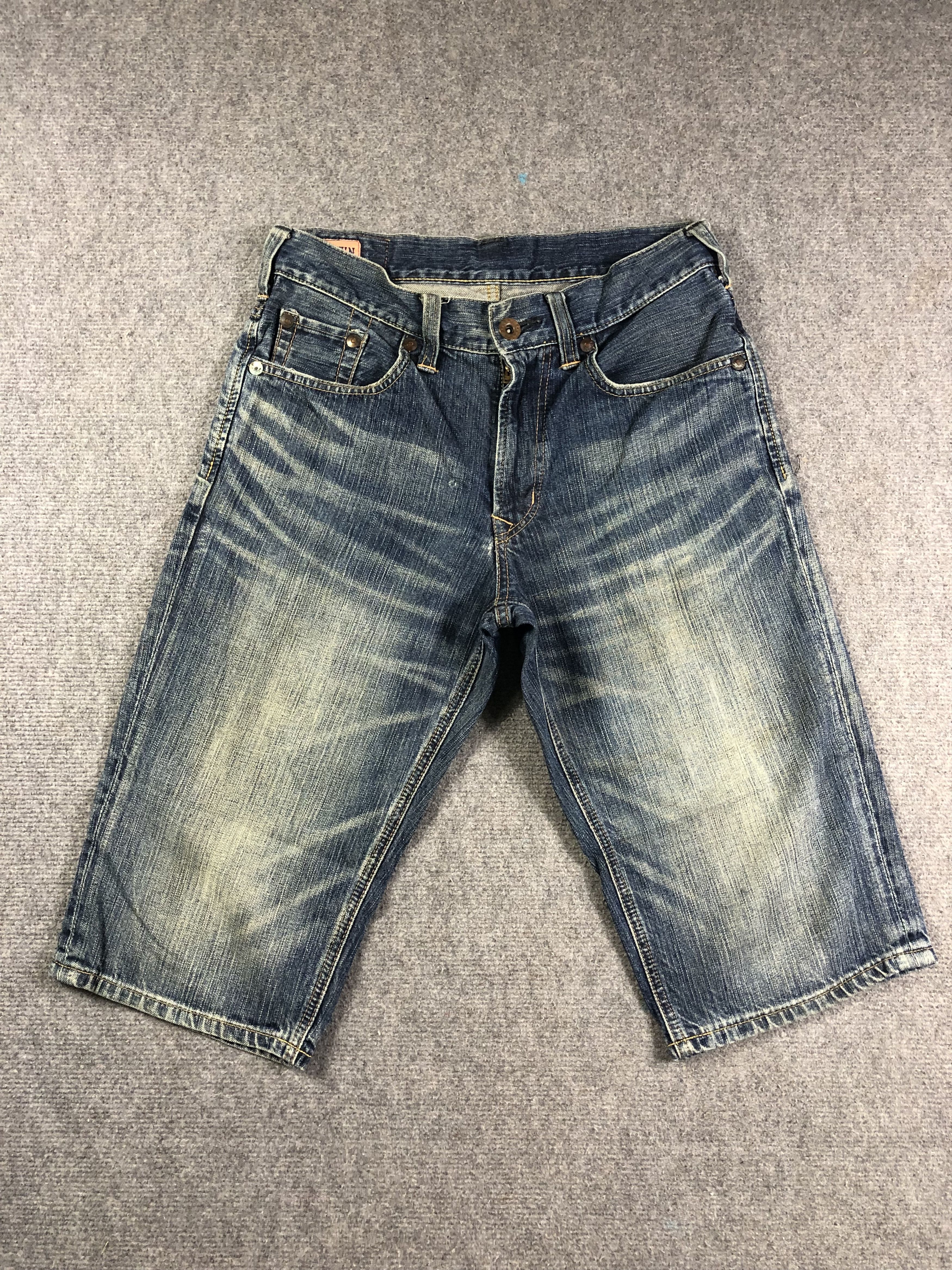 image of Archival Clothing x Edwin Wash Blue Short Jeans 30X15.5 in Blue Wash, Men's