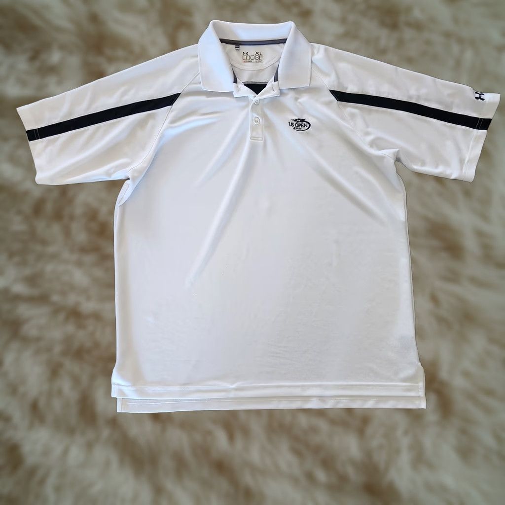 Under Armour VINTAGE Under Armour US Open Torrey Pines Golf Polo Shirt Mens XL White 2011 Performance Size US XL / EU 56 / 4 - 1 Thumbnail