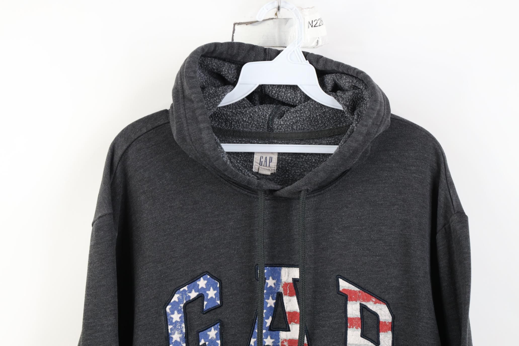 Gap Vintage Y2K GAP Block Letter USA Flag Hoodie Sweatshirt Size US XL / EU 56 / 4 - 2 Thumbnail