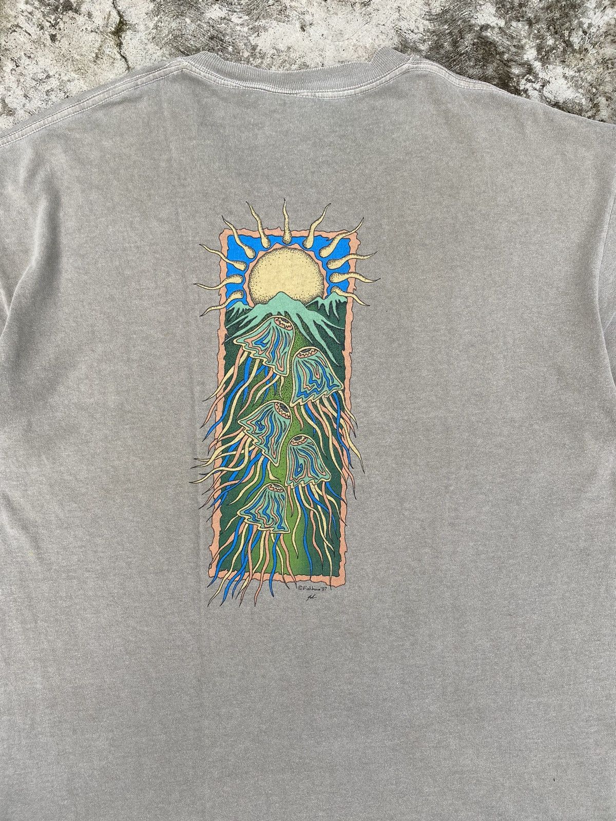 Powell Peralta Vintage Fishbone Jellyfish Psychedelic T Shirt Distressed Size US L / EU 52-54 / 3 - 4 Thumbnail