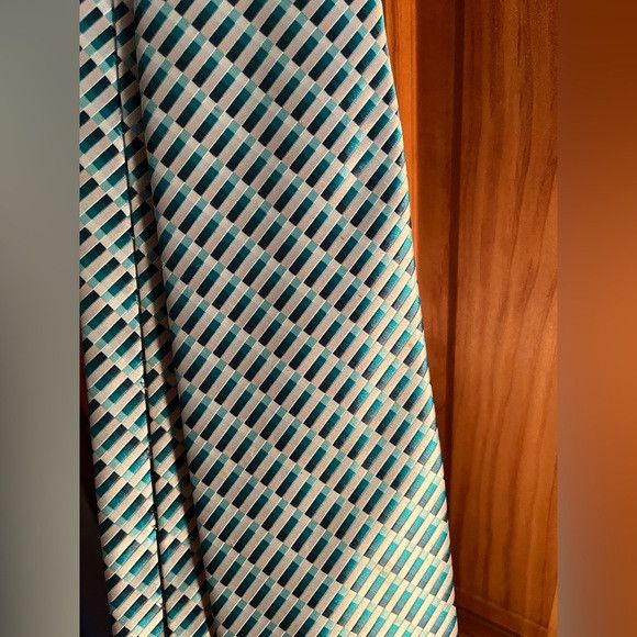 Adolfo Dominguez Adolfo Necktie blue green white 100% polyester Size ONE SIZE - 2 Thumbnail