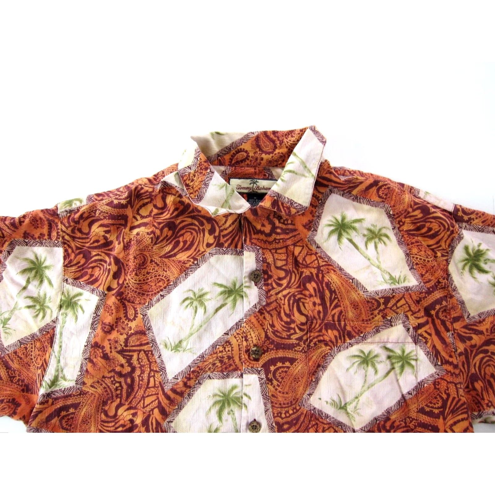 Tommy Bahama Tommy Bahama 100% Silk Floral Hawaiian Button Down Shirt Men Medium Size US L / EU 52-54 / 3 - 4 Thumbnail