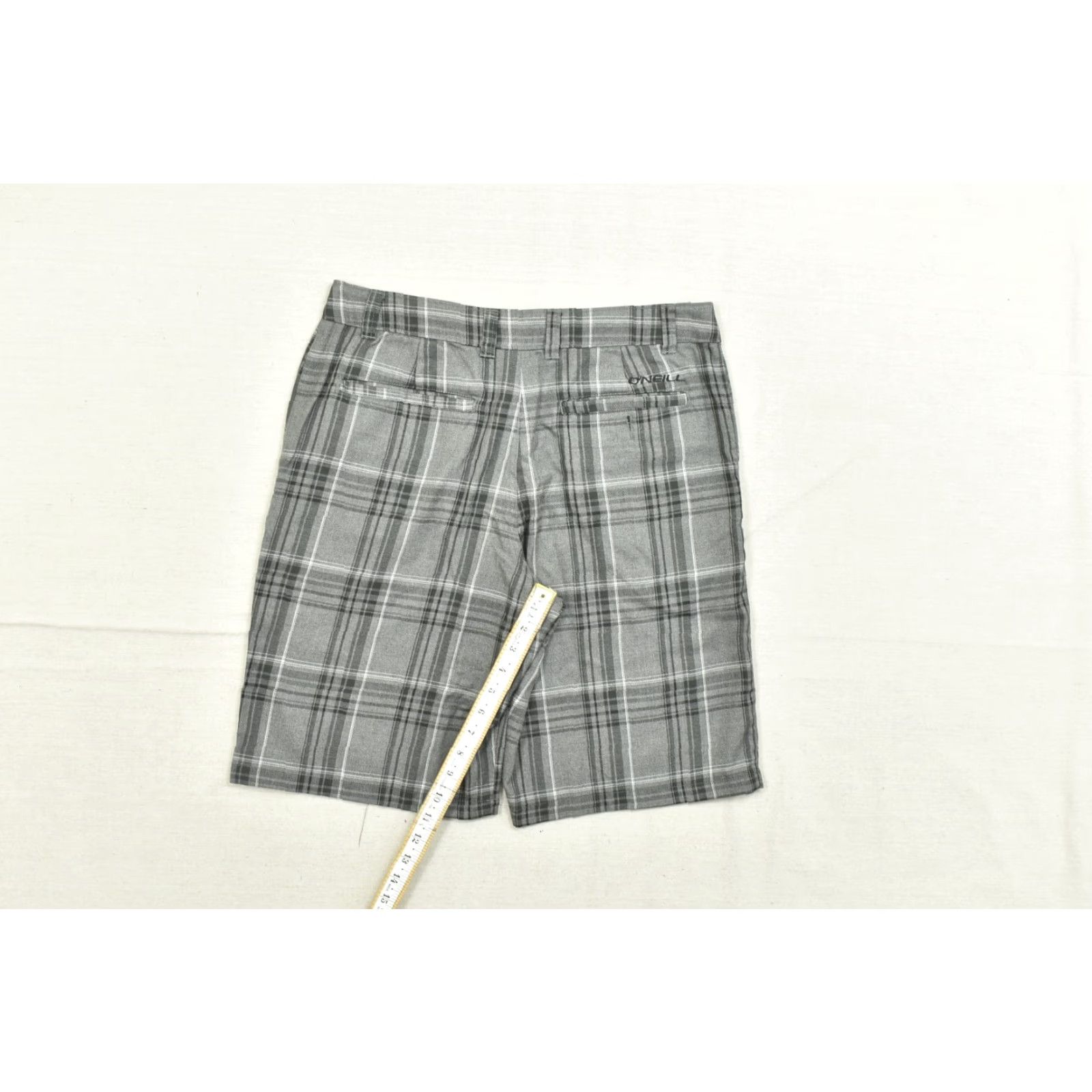 O'Neill O'Neill Men's 32 Gray Plaid Hybrid Shorts Polyester Viscose Blend Zip Flat Front Mid Rise Pockets Casual Chino Regular Summer Spring Size US 32 / EU 48 - 5 Thumbnail