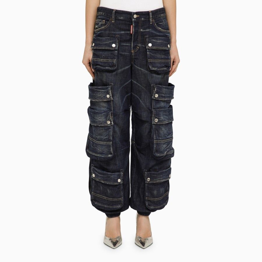 o1d2blof0824 Denim Cargo Jeans in Blue
