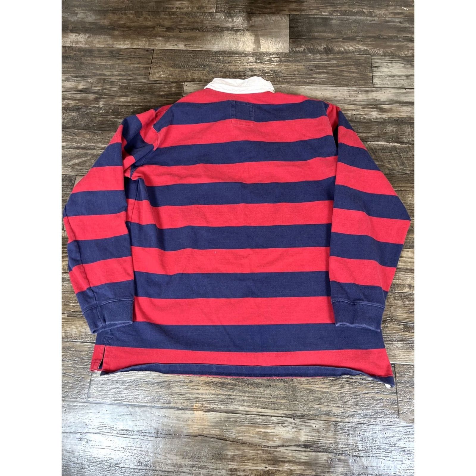 Vintage VINTAGE LL Bean Shirt Mens XLT Large Tall Red Blue Striped Rugby Polo Long Sleeve Outdoors Size US XL / EU 56 / 4 - 5 Thumbnail