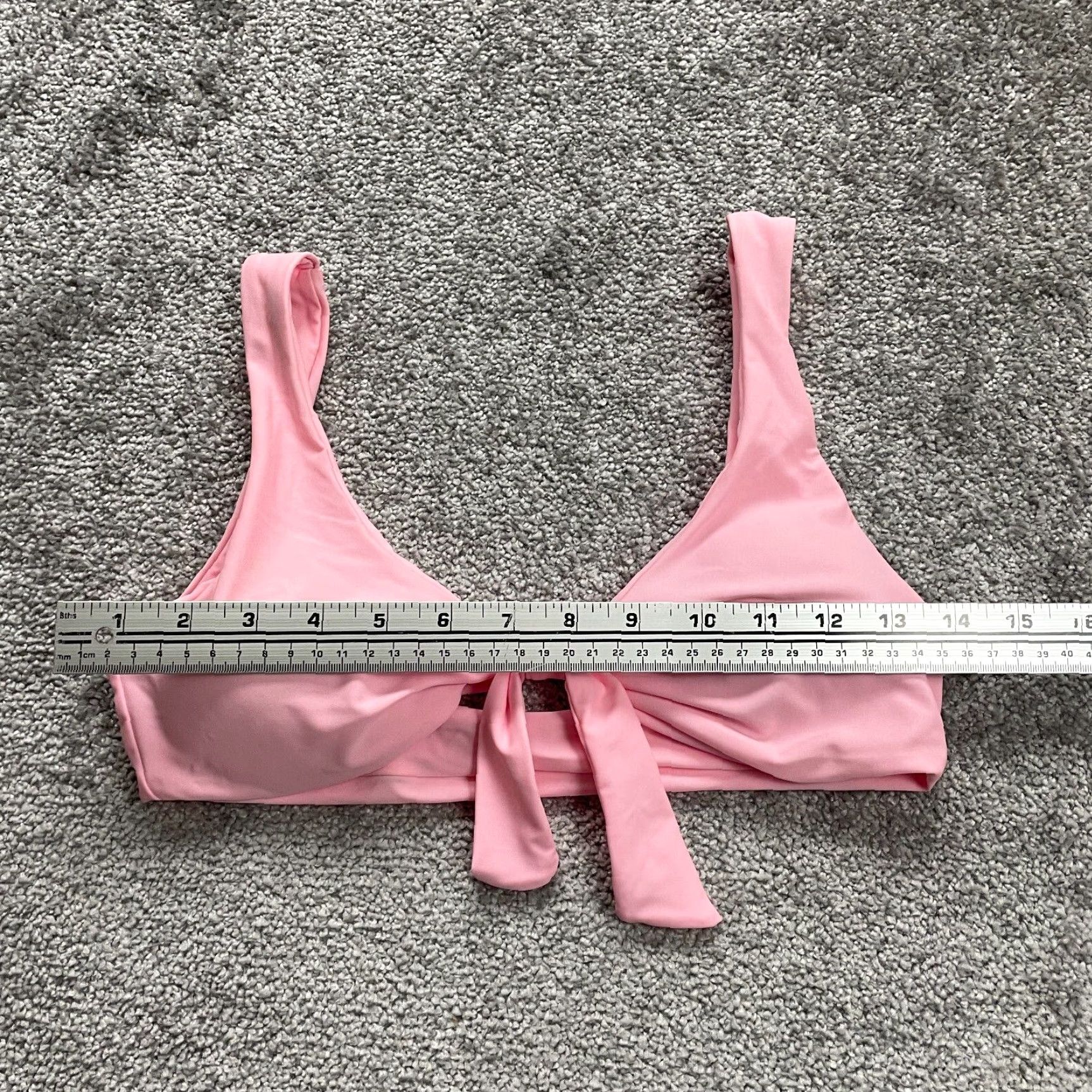 Vintage Unbranded Swimwear Bikini Top Women Small Solid Pink Bow Wide Strap Padded Beach Size S / US 4 / IT 40 - 6 Thumbnail