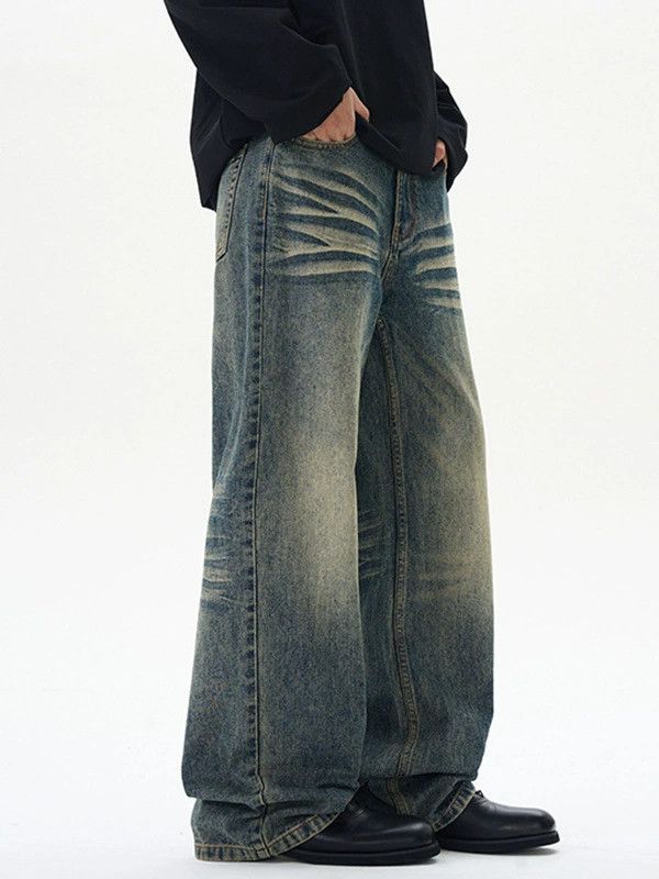 Vintage High street washed vintage distressed straight loose jeans Size US 32 / EU 48 - 2 Thumbnail