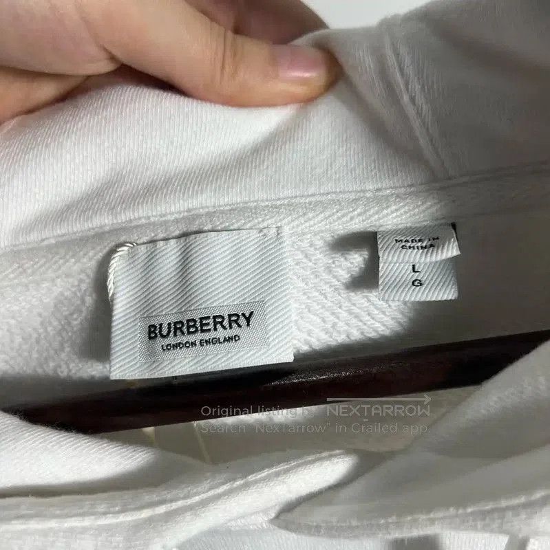 Burberry Burberry White Cotton Men's Hoodie. Size US L / EU 52-54 / 3 - 3 Thumbnail