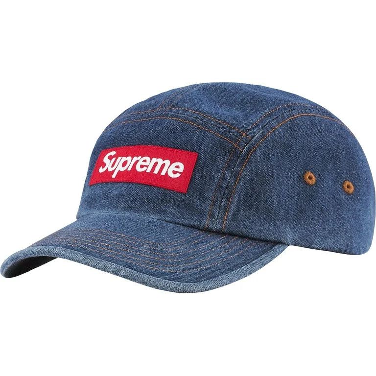 Supreme Black Washed Chino Twill Camp Cap W/ Red Box Logo | Grailed