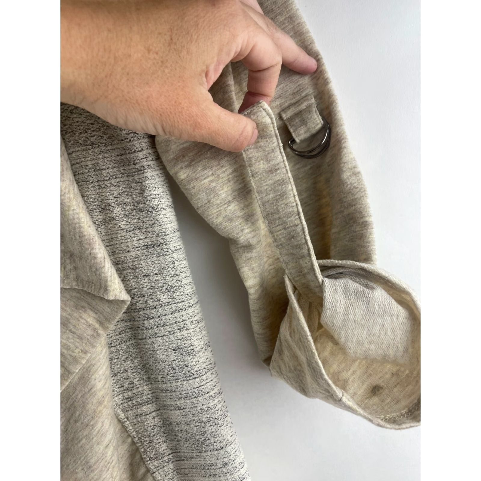 Vintage Maurices Sweater Cardigan Women's Medium Tan Heather Open Roll Tab Sleeve Knit Polyester Spandex Modern Vintage: No Size M / US 6-8 / IT 42-44 - 3 Thumbnail