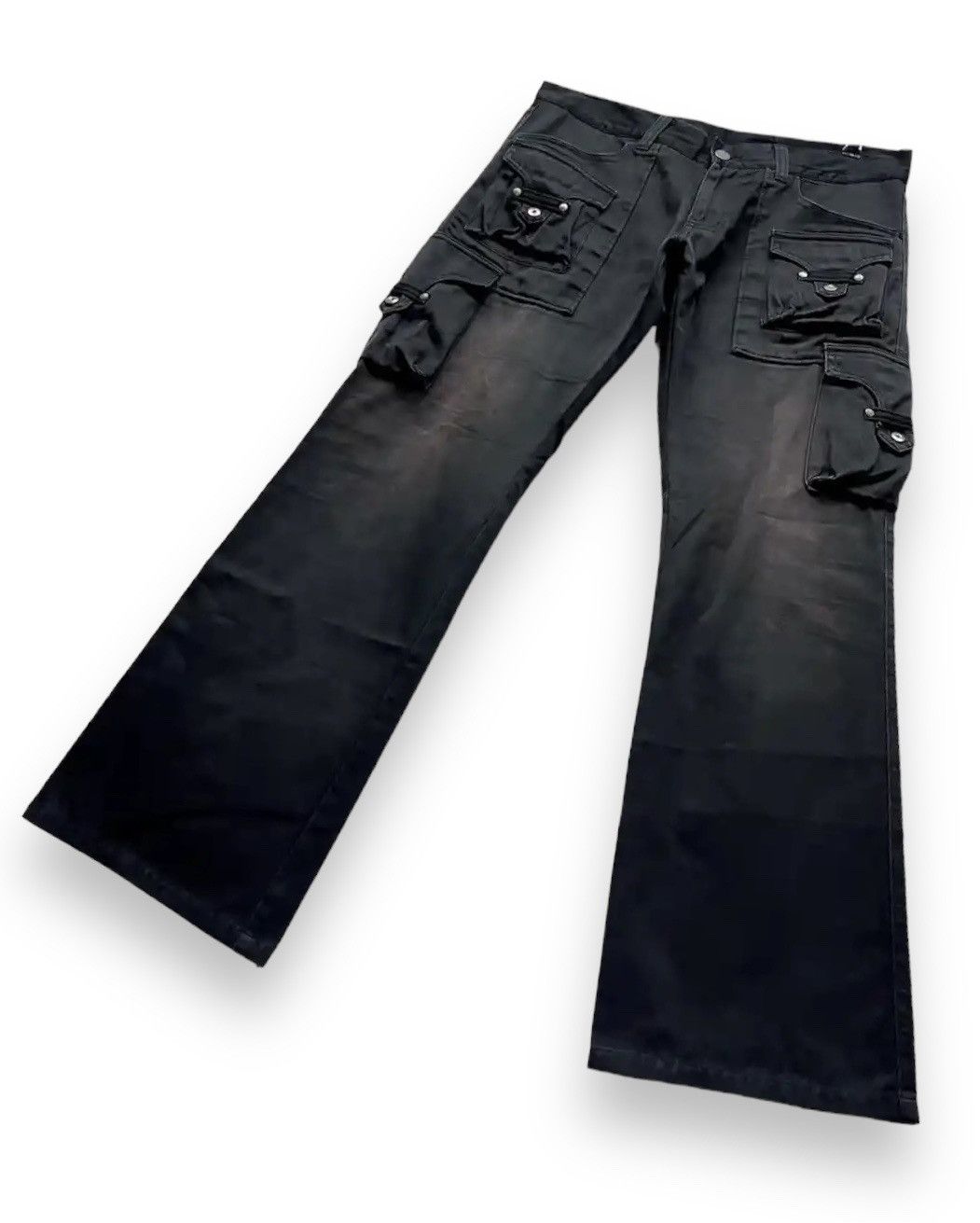 Tornado Mart Vintage TORNADO MART Rusty Black Bush Cargo Minimalist Flare Size US 32 / EU 48 - 5 Thumbnail