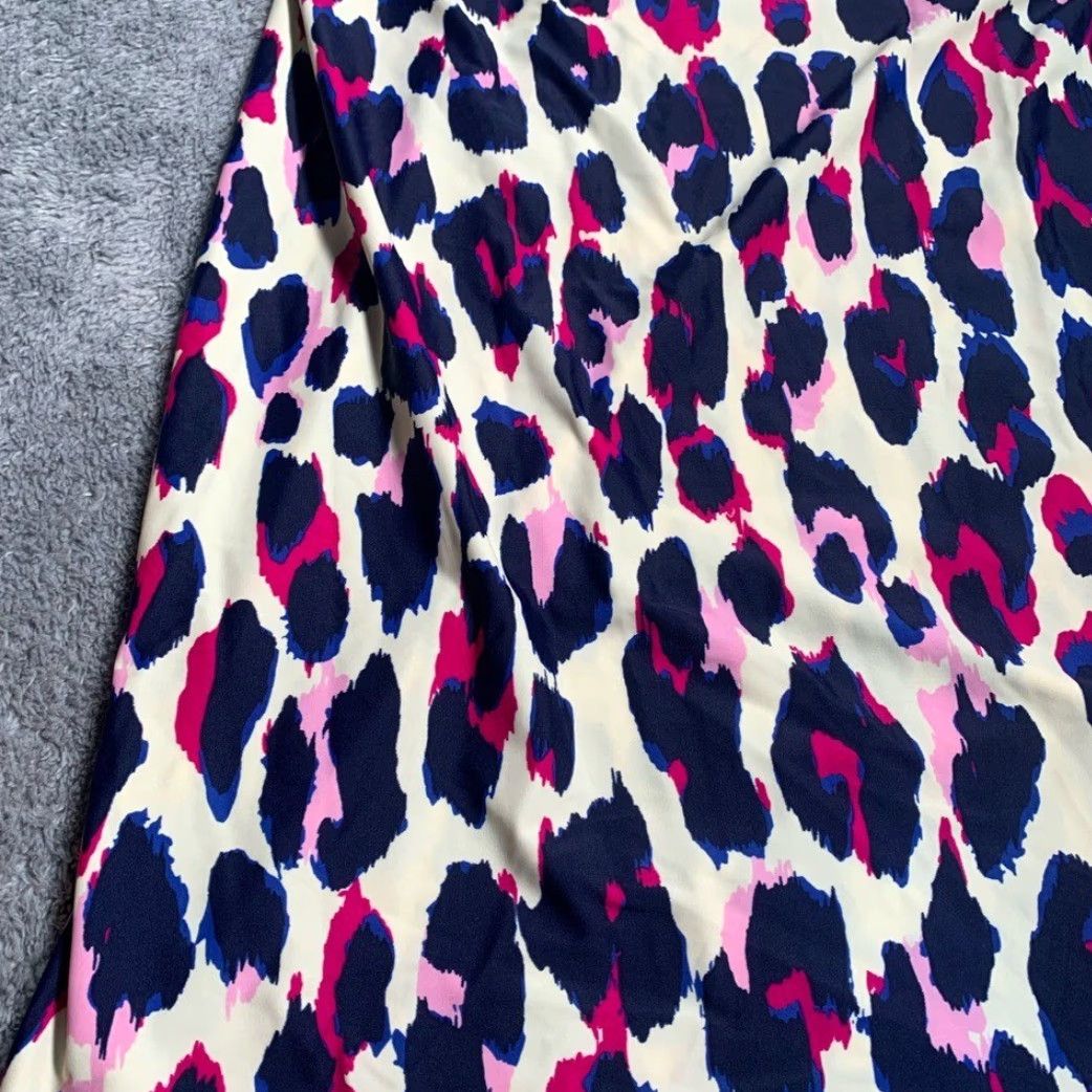 Pinko Jude Connally Dress Pink and Purple Leopard Print Size S / US 4 / IT 40 - 2 Thumbnail