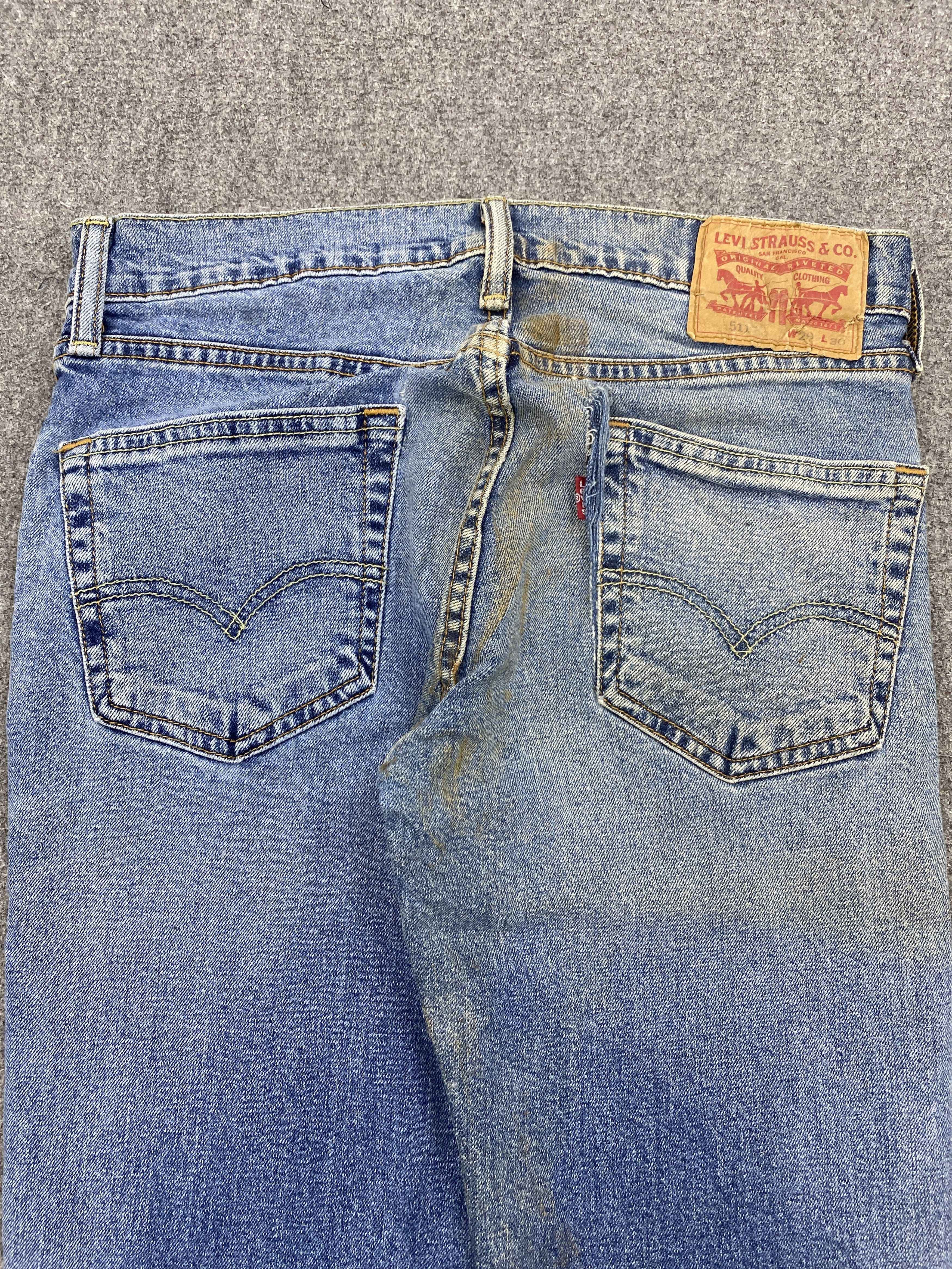 Levi's Vintage Distressed Levis 511 Faded Blue Jeans S0033 Size US 28 / EU 44 - 4 Thumbnail