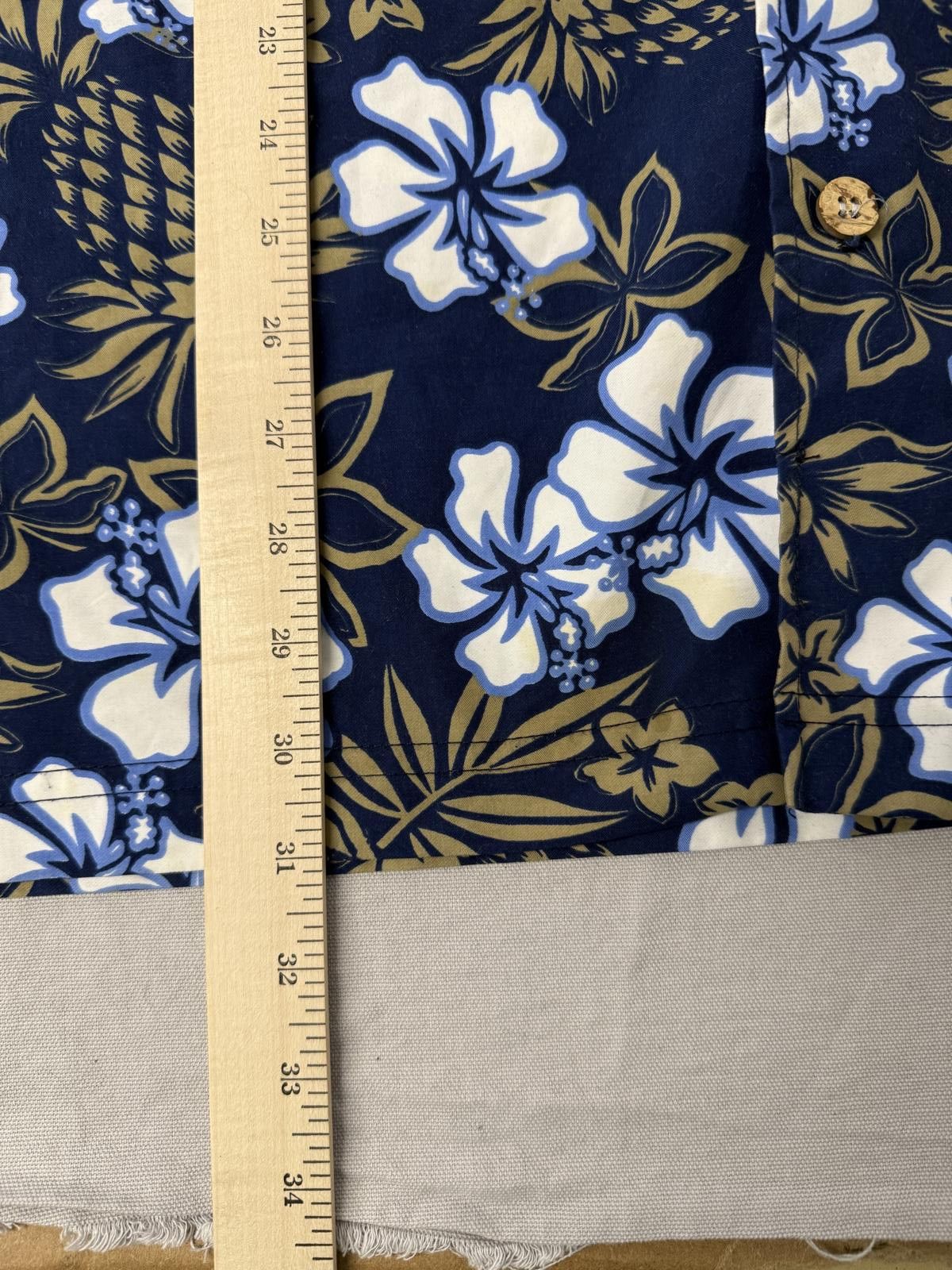 Designer ODO Blue Hawaiian Shirt Button Up Plumeria / Pineapple Size US XL / EU 56 / 4 - 5 Thumbnail