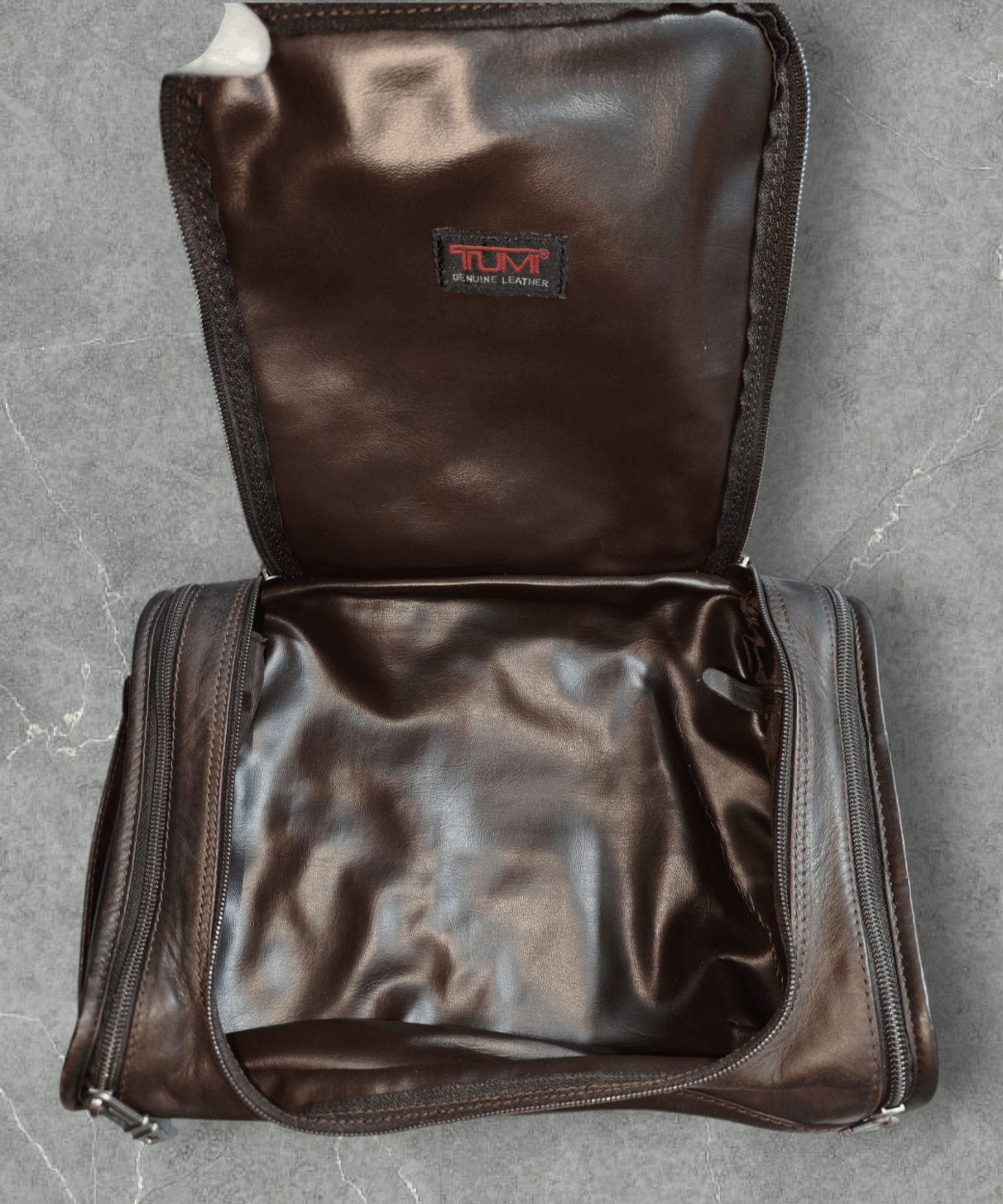 Tumi Tumi - Brown Leather Toiletry Clutch Bag Size ONE SIZE - 3 Thumbnail