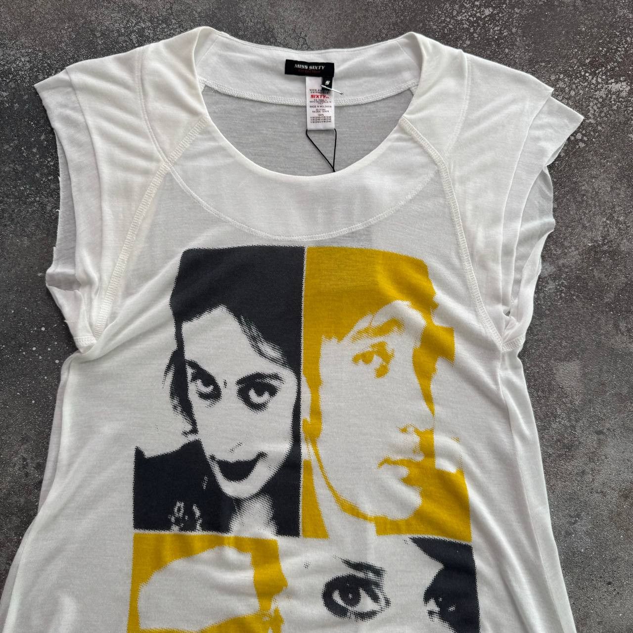 Miss Sixty × Vintage Miss Sixty Y2K Vintage Glamour Faces T-Shirt / Dress Size M / US 6-8 / IT 42-44 - 2 Thumbnail
