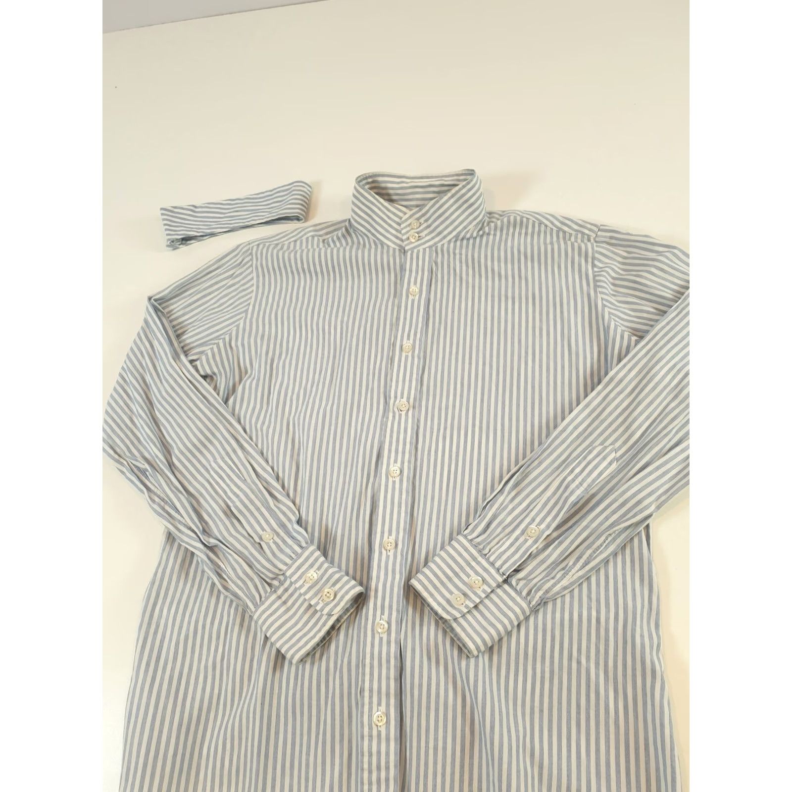 Vintage VINTAGE Essex Shirt Mens 40 Stripe Detachable Club Collar Made in USA Dress 80s Size 40R - 3 Thumbnail