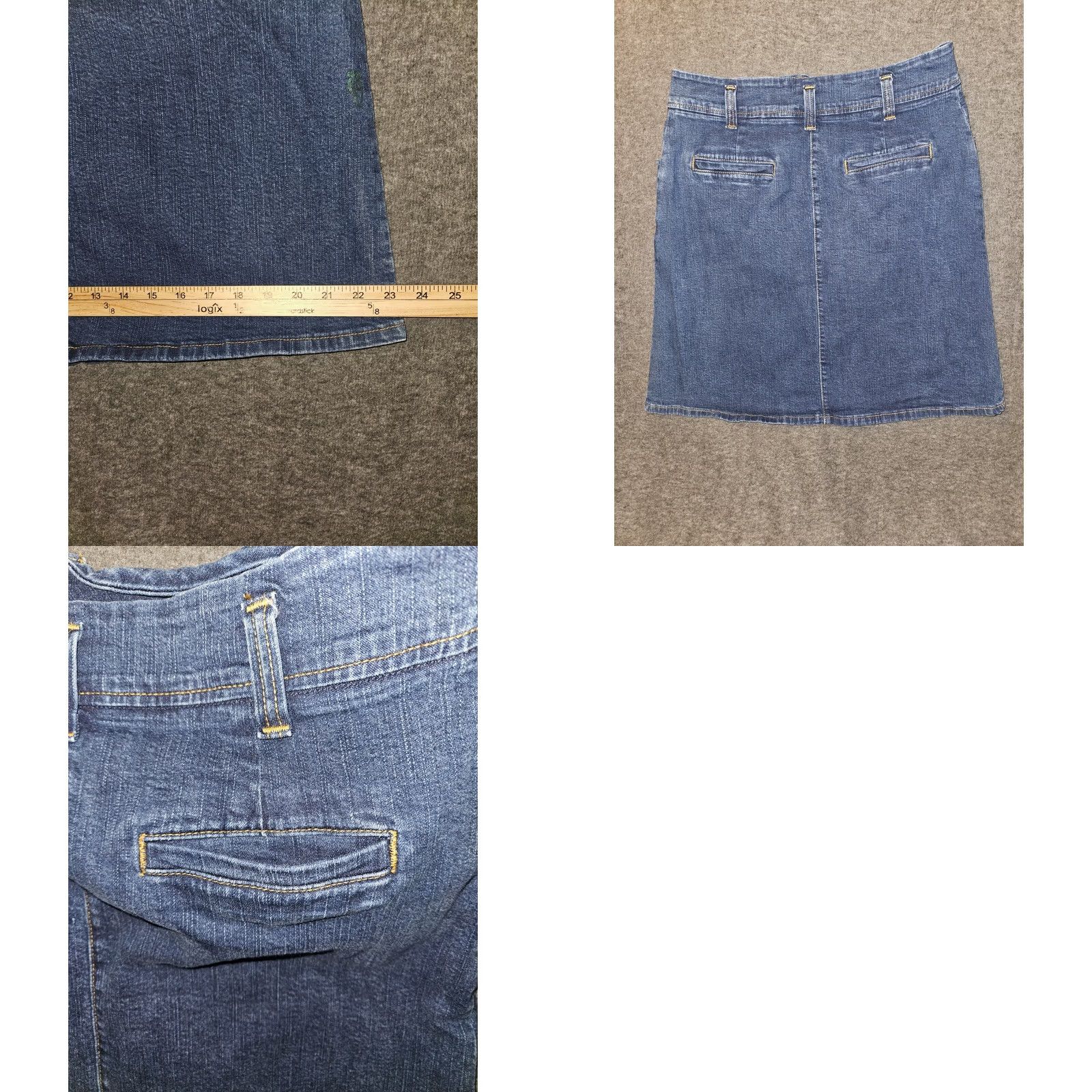 Levi's VINTAGE Levi's Denim Skirt Women 14 Mid Blue 90s Y2K Pockets Knee Length Straight & Pencil Size 36" / US 14 / IT 50 - 8 Thumbnail