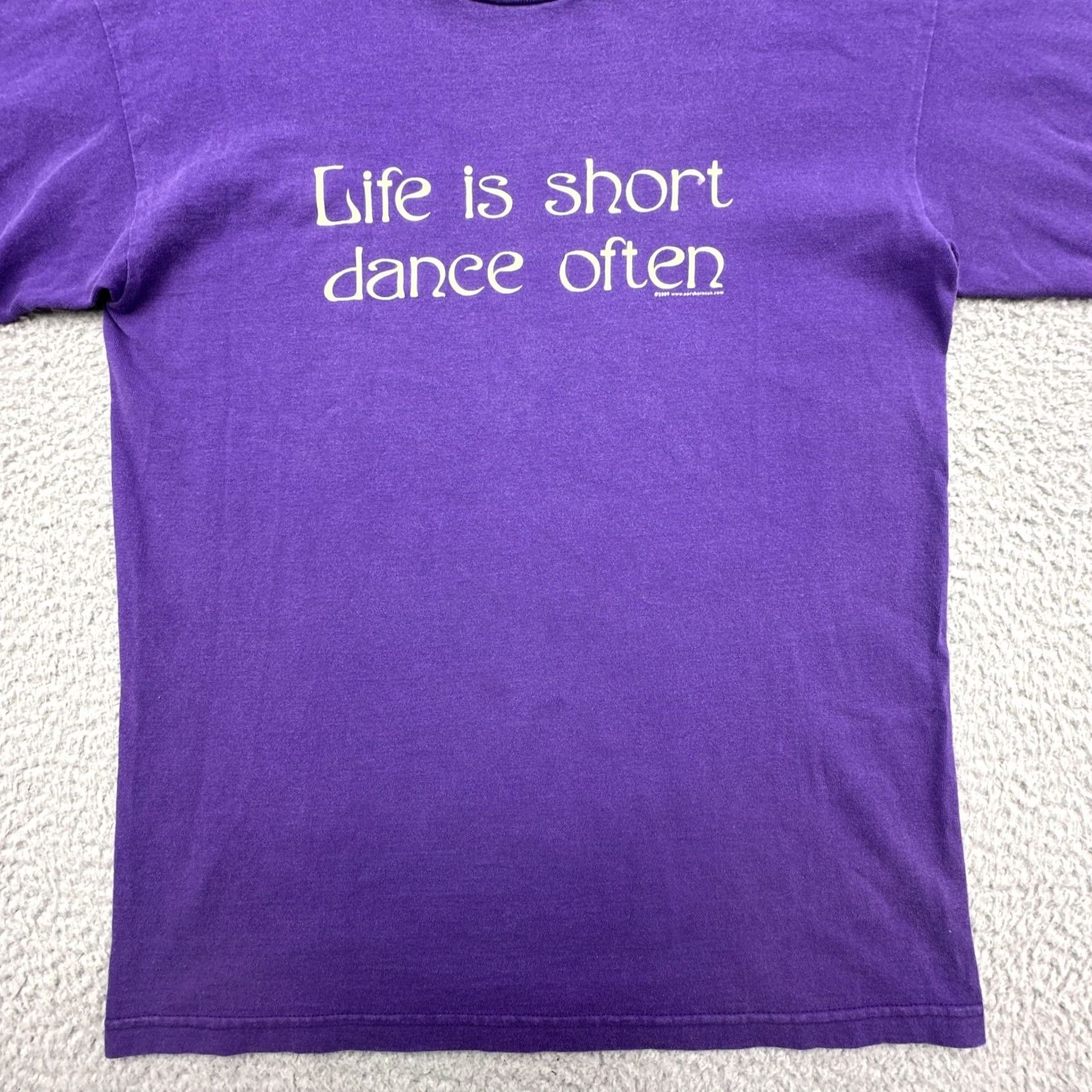 Vintage VINTAGE Bayside Mens M Purple T Shirt USA Made Dance Often Logo Solid Short Sleeve Crew Neck Size US M / EU 48-50 / 2 - 5 Thumbnail